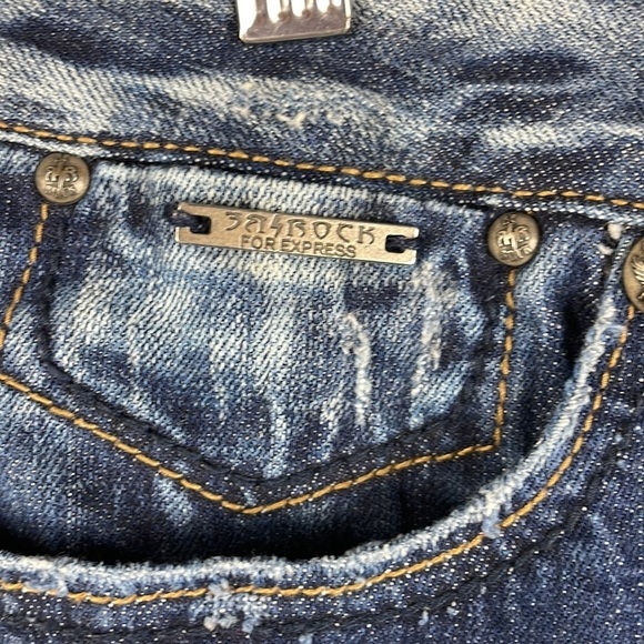 Rerock for Express Jeans Size 8 Distressed/Paint Stretch Skinny - Picture 4 of 14